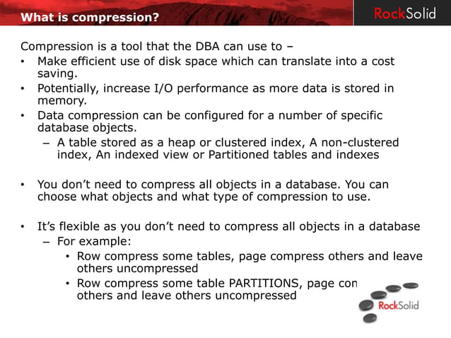 SQL Server Compression | PPTX