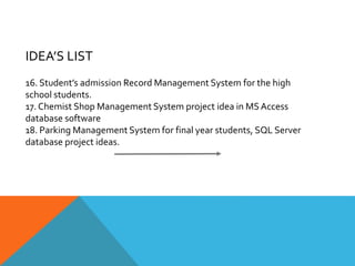 SQL Server database project ideas - Top, latest and best project ideas ...