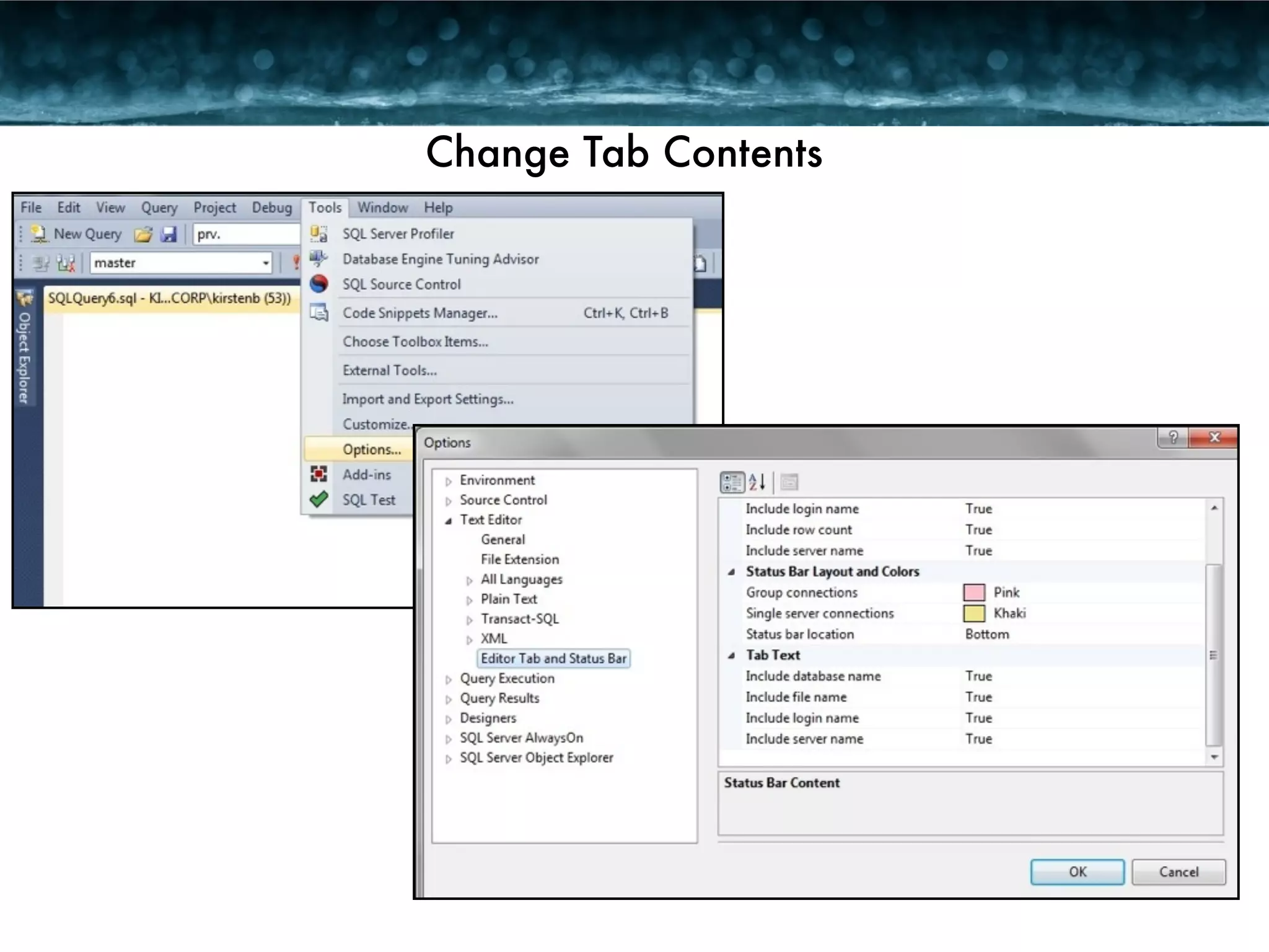 Change Tab Contents 
 