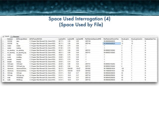 Space Used Interrogation (4) 
(Space Used by File) 
 