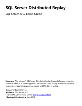 Sql server distributed replay | PDF