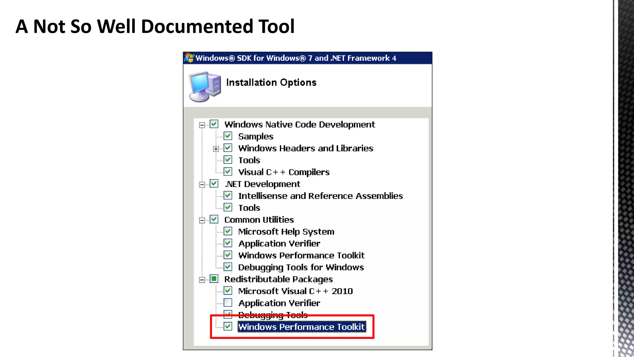 A Not So Well Documented Tool 