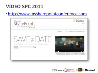 VIDEO SPC 2011
•http://www.mssharepointconference.com
 