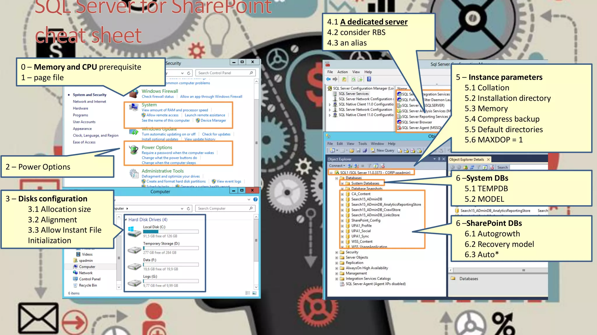 SQL Server for SharePoint cheat sheet | PDF | Databases | Computer ...