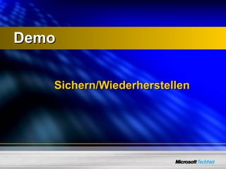 Sichern/Wiederherstellen Demo 