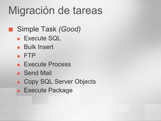 Sql server integration services novedades y migracion | PDF