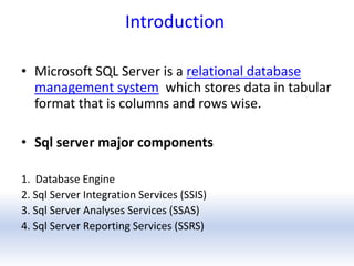 Sql server introduction | PPT