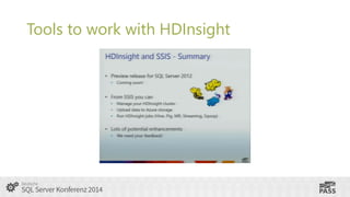 Tools to work with HDInsight

 