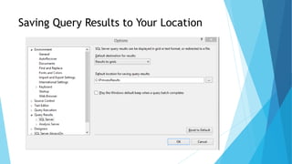 Sql Server Management Studio Tips and Tricks | PPTX