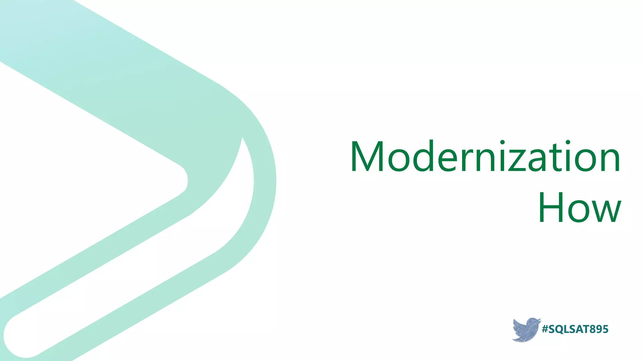 #SQLSAT895
Modernization
How
 