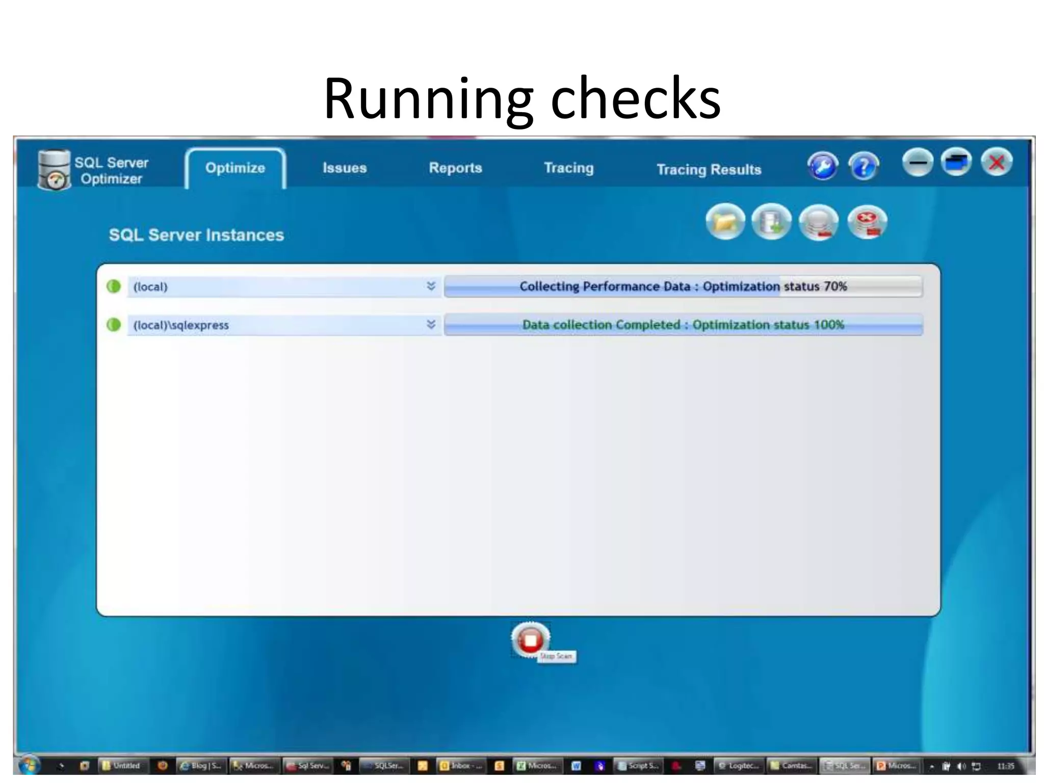 Sql server optimizer screenshots ppt