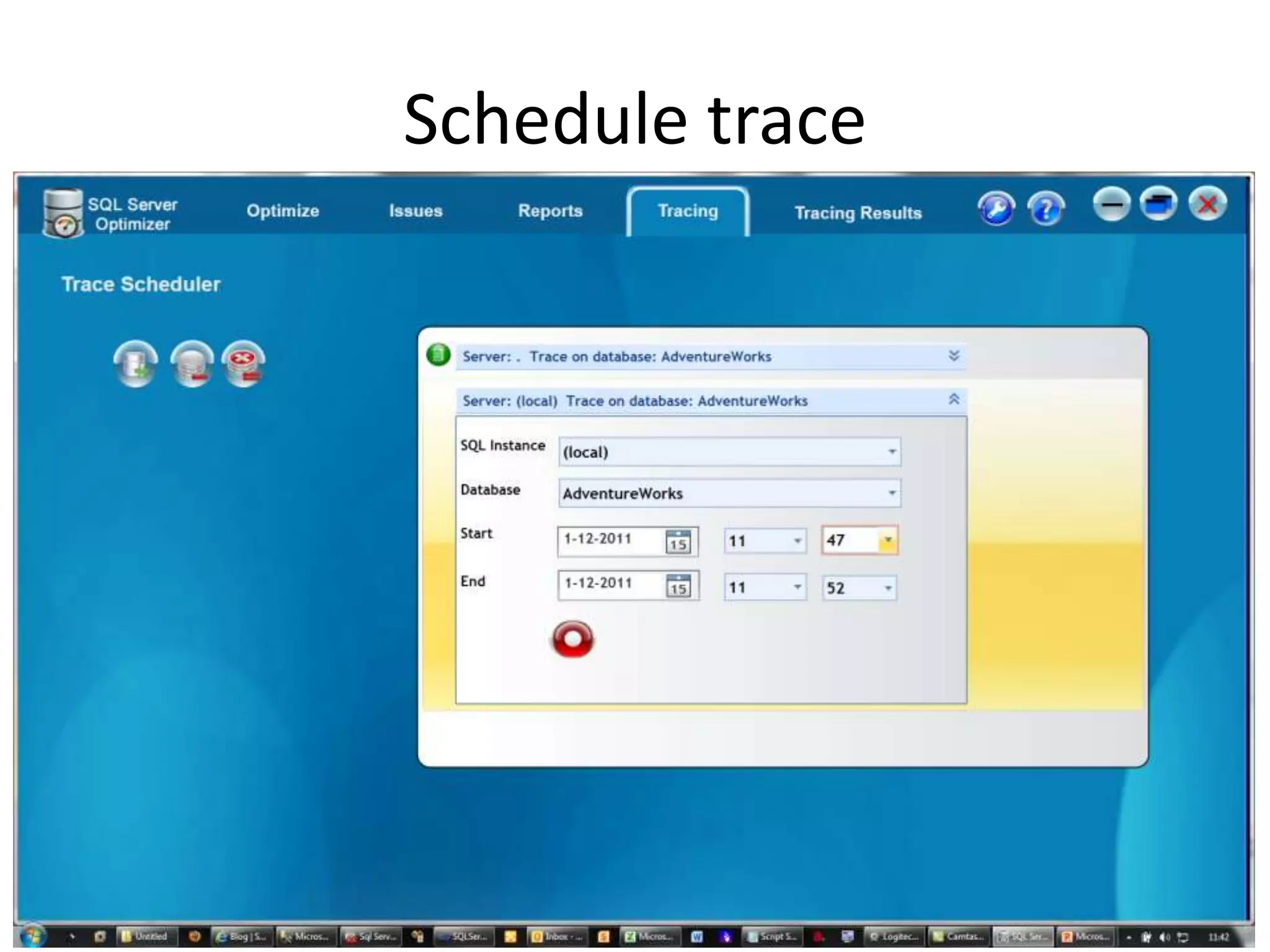 Sql server optimizer screenshots ppt