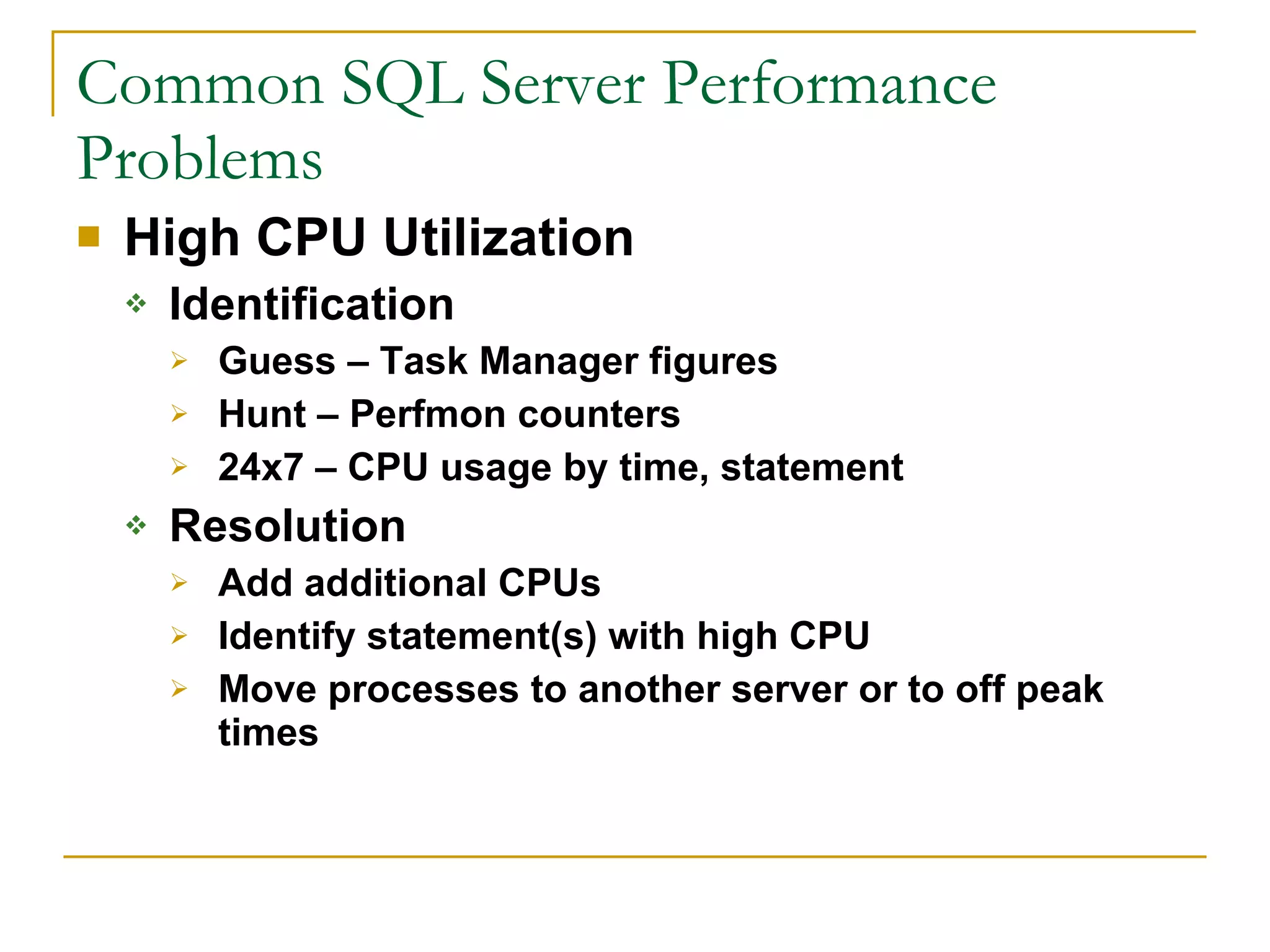 Sql Server Performance Tuning | PPT