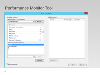 33
Performance Monitor Tool
 