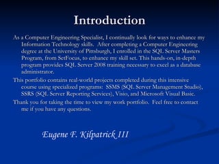 Sql Server 2008 Portfolio | PPT