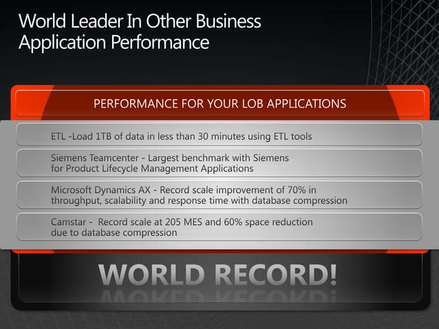 Microsoft SQL Server - Benchmark Presentation | PPTX