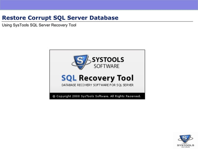 Sql Server Recovery Overview | PPT
