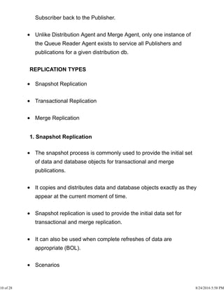 Sql server replication step by step | PDF