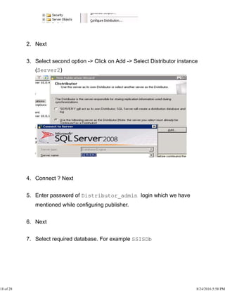 Sql server replication step by step | PDF