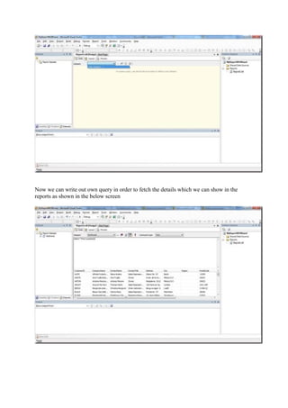 Now we can write out own query in order to fetch the details which we can show in the
reports as shown in the below screen

 