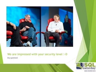 SQL Server Security Best Practices - Евгений Недашковский | PPTX