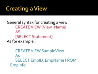 Sql server ___________session_16(views) | PPT