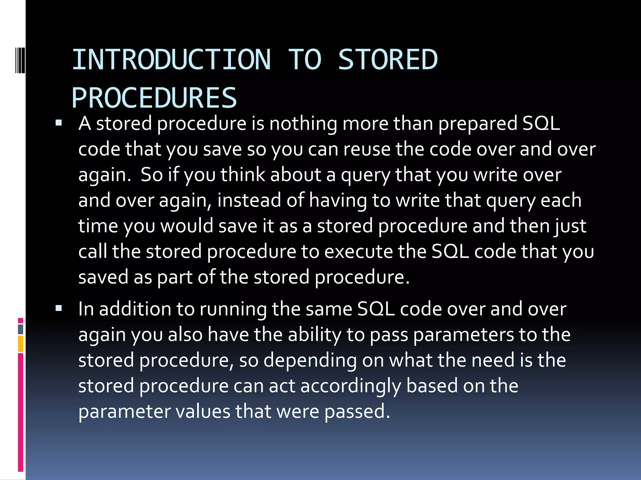 Sql server ___________session_18(stored procedures) | PPT