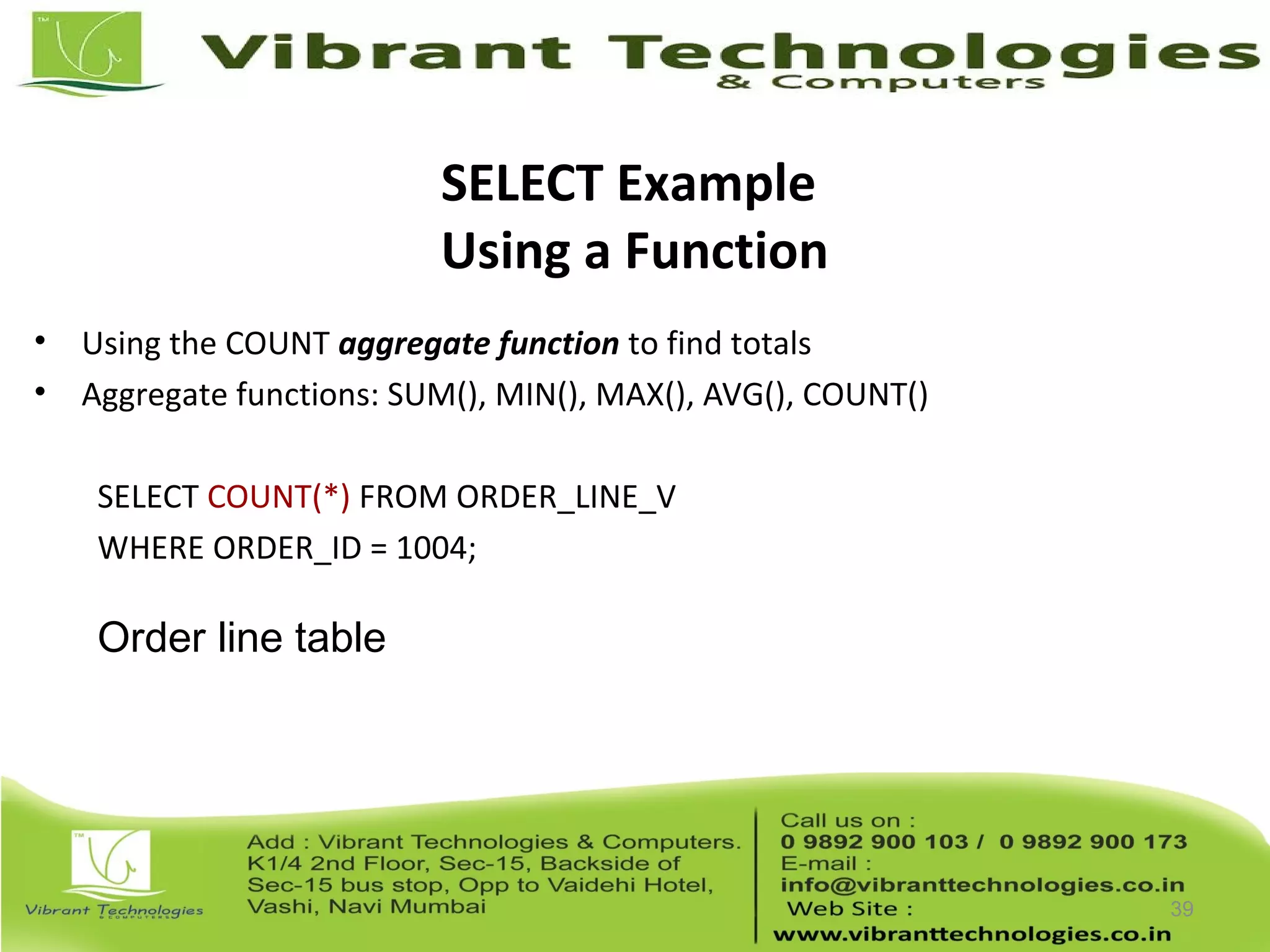 Sql server T-sql basics ppt-3 | PPT