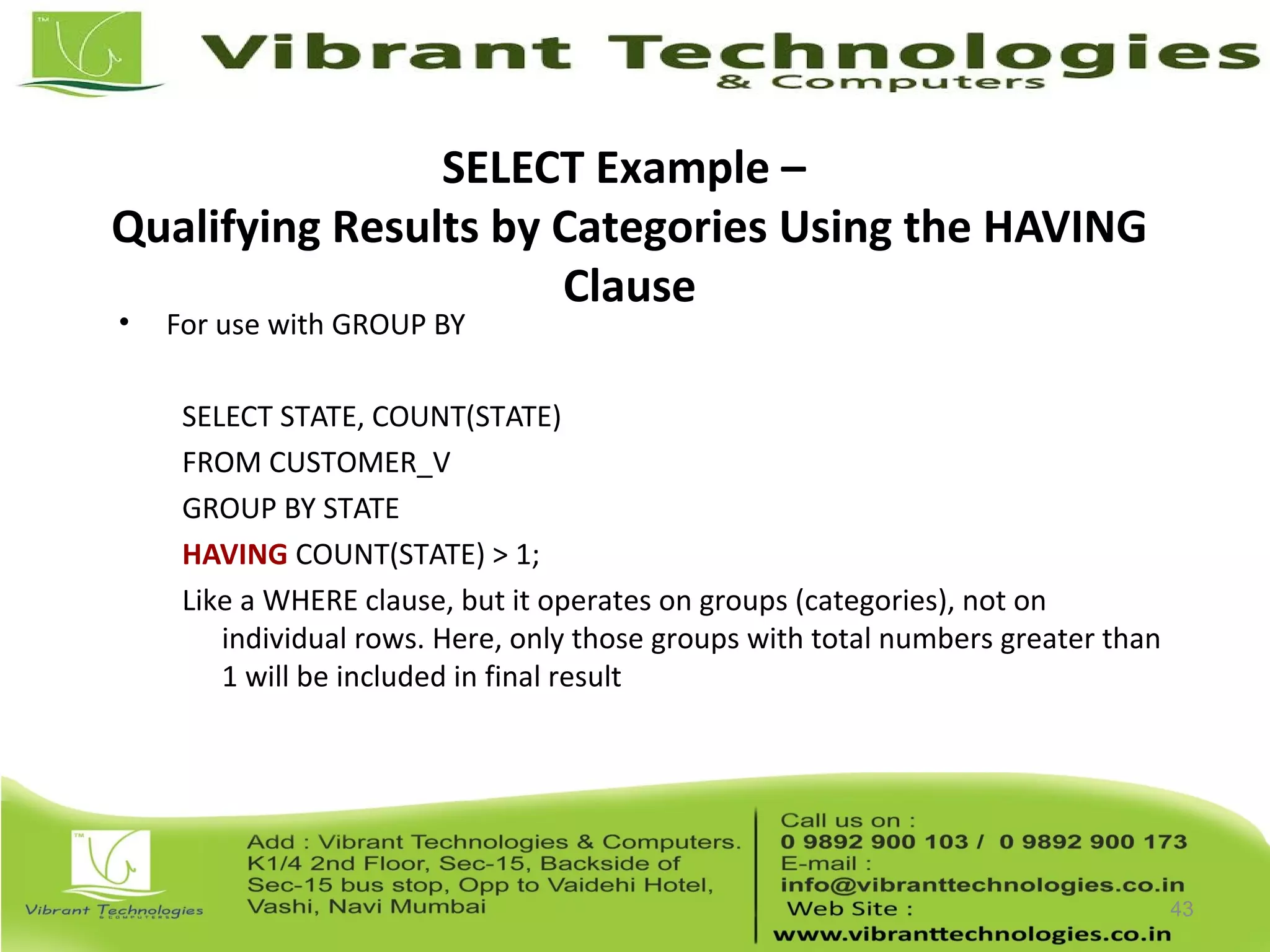 Sql server T-sql basics ppt-3 | PPT | Databases | Computer Software and ...