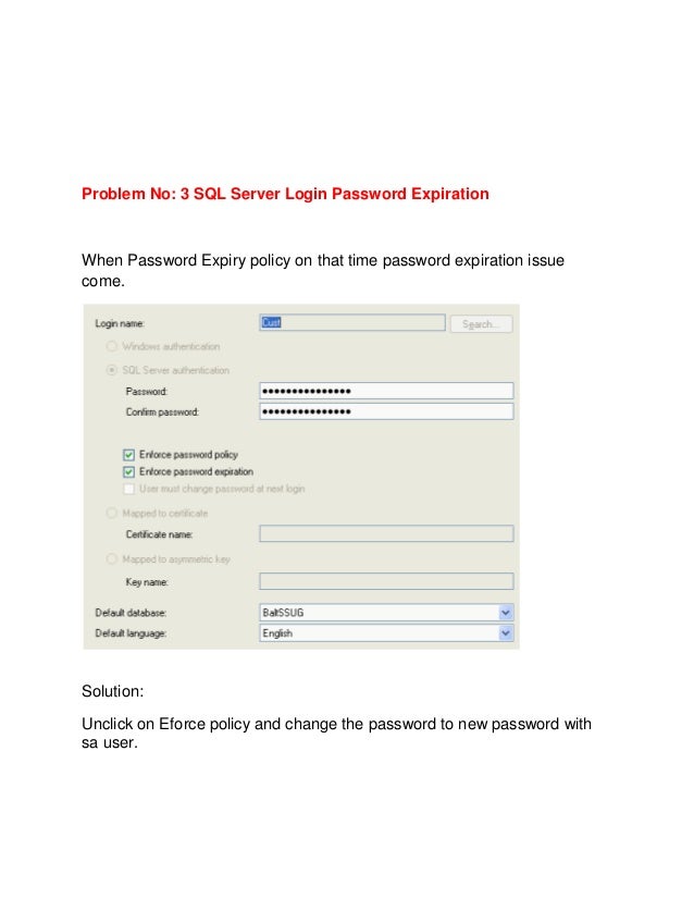 Sql Server troubleshooting guide