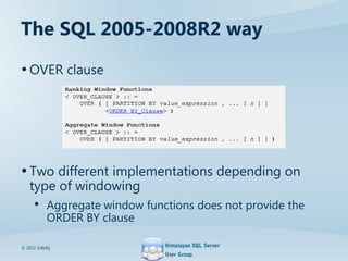 Sql server windowing functions | PPT