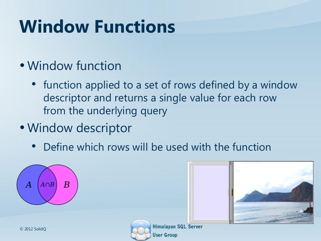 Sql server windowing functions