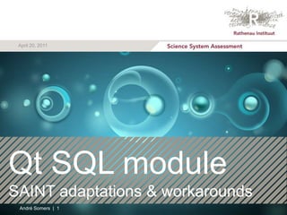 April 20, 2011 Qt SQL module SAINT adaptations & workarounds André Somers  |  1 