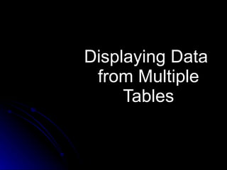 Displaying Data  from Multiple Tables 