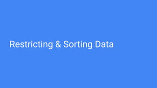 Restricting & Sorting Data
 