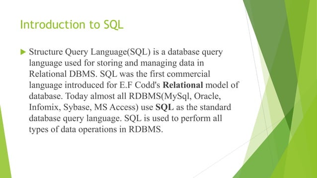 Sql(structured query language) | PPT