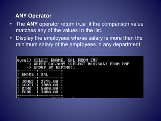 Sql subquery | PPTX
