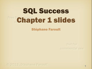 SQL Success
Chapter 1 slides
Stéphane Faroult

1

 