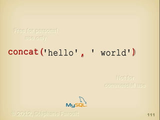 concat('hello' , ' world')

111

 