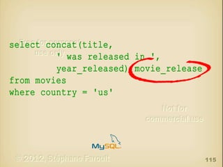 select concat(title,
' was released in ',
year_released) movie_release
from movies
where country = 'us'

115

 
