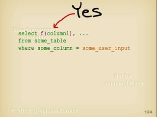 select f(column1), ...
from some_table
where some_column = some_user_input

124

 
