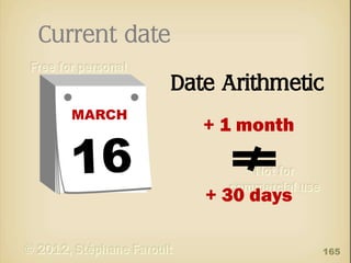 Current date
Date Arithmetic
MARCH

+ 1 month
+ 30 days
165

 