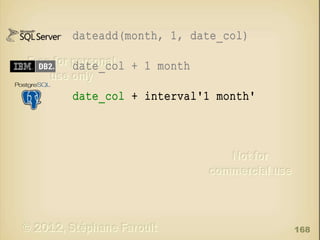 dateadd(month, 1, date_col)
date_col + 1 month
date_col + interval'1 month'

168

 