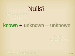 Nulls?
known + unknown = unknown

225

 
