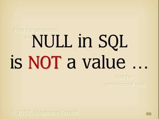 NULL in SQL
is NOT a value …
86

 
