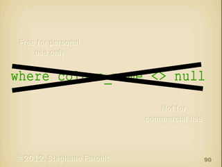 where column_name <> null

90

 