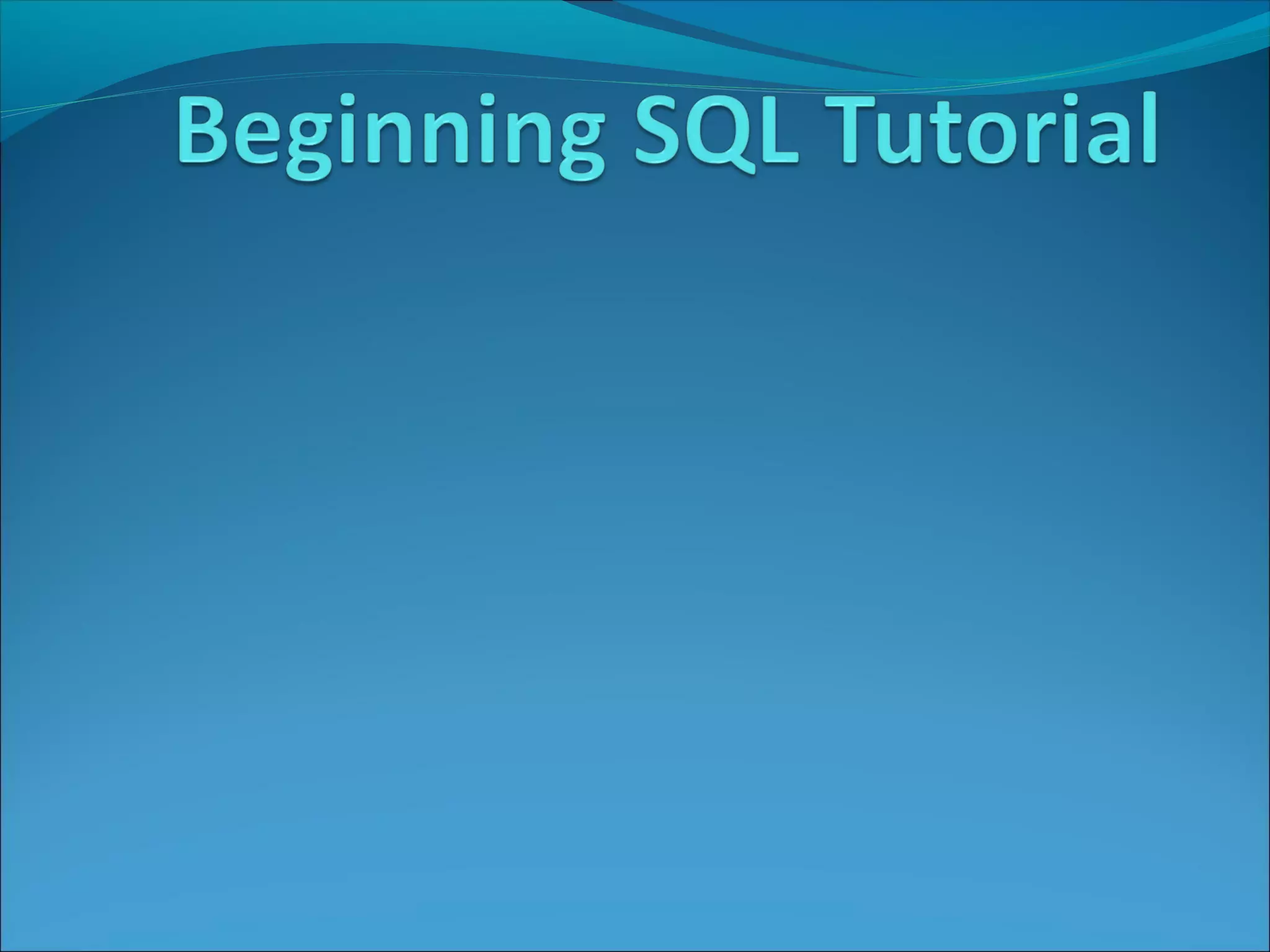 Sql tables | PPT
