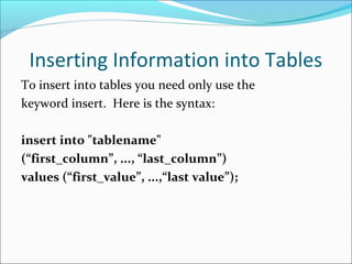 Sql tables | PPT