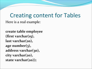 Sql tables | PPT