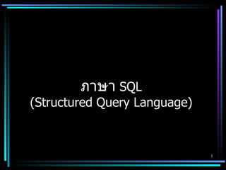 ภาษา   SQL (Structured Query Language) 
